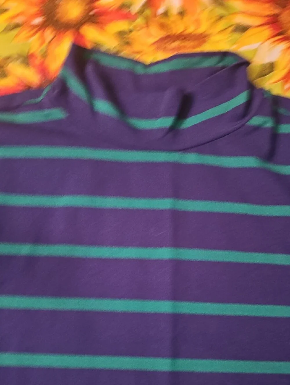 Isaac Mizrahi Navy Tee with Teal Stripes